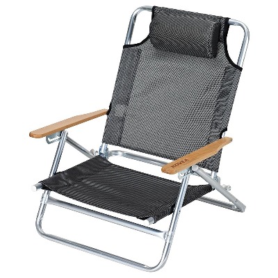 Covea Deck Chair 3 Stage Backrest Angle Adjustment Camping Picnic Vacation Armrest (137-9059)