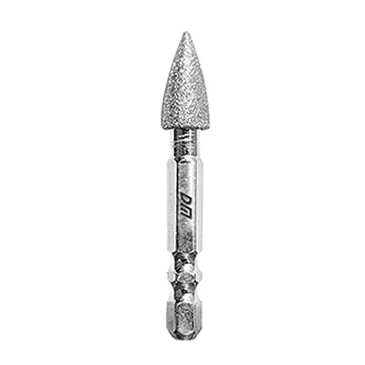 電動ドリル用 六角シャンク ダイヤモンド 軸付砥石 弾丸型 (1390-4181)